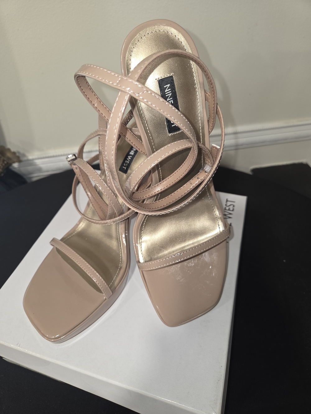 New Nine West Women's Blush Strappy 5 Inch Block Heel Sandals